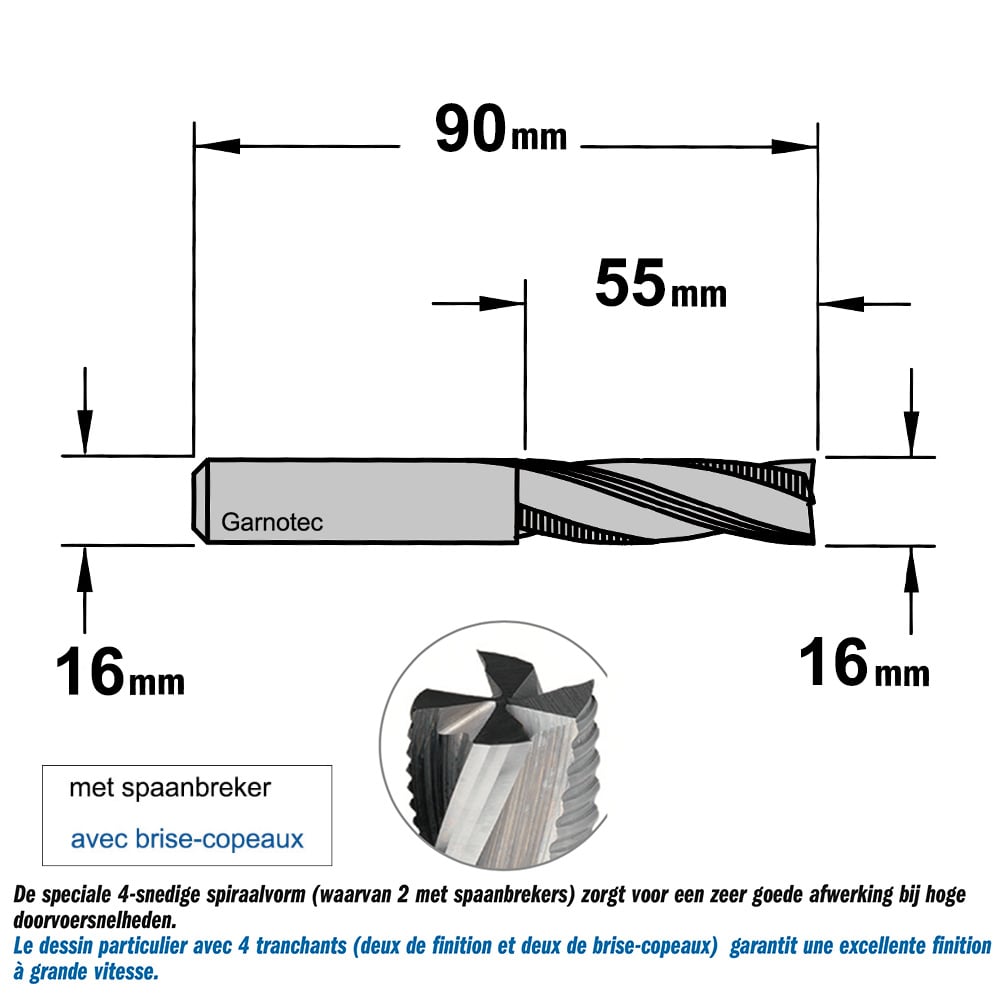 Gecombineerde positieve spiraal - en schrobfrees, HWM