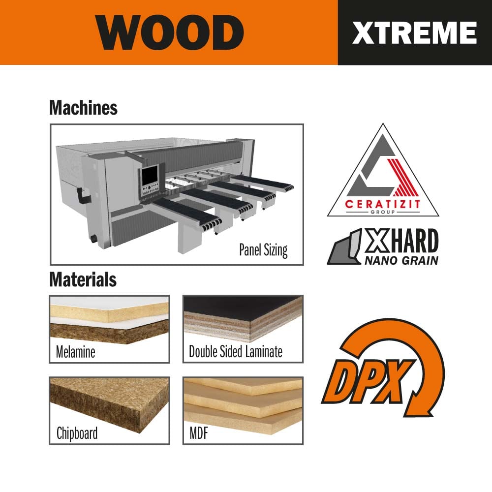 Plaatzaagblad met DPX hardmetalen tanden, CMT