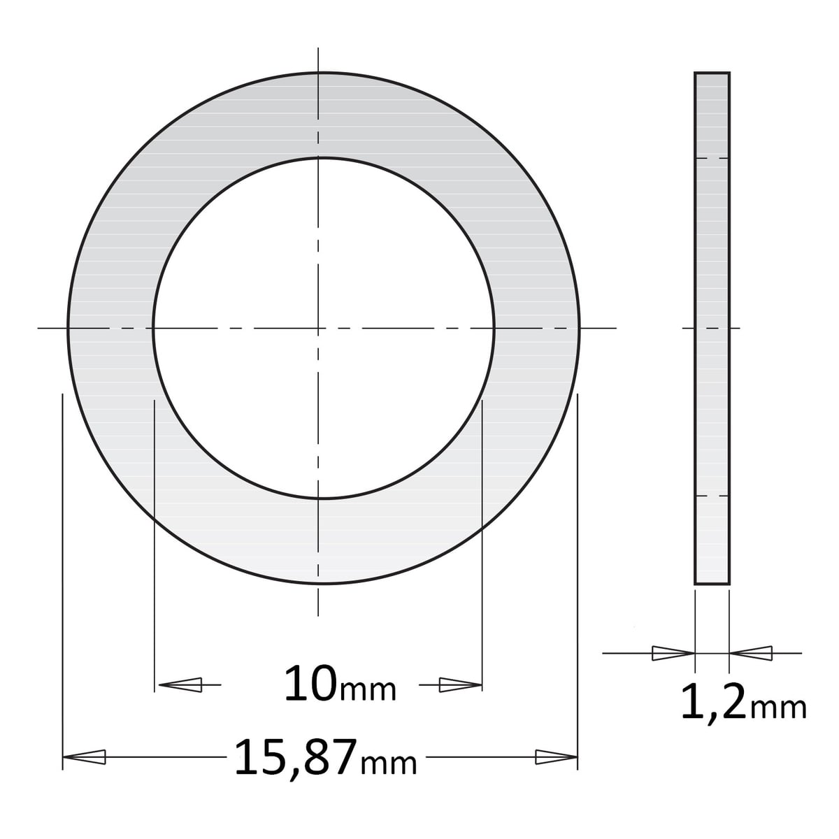 Reductiering voor zaagblad van asgat 15,87 naar 10mm