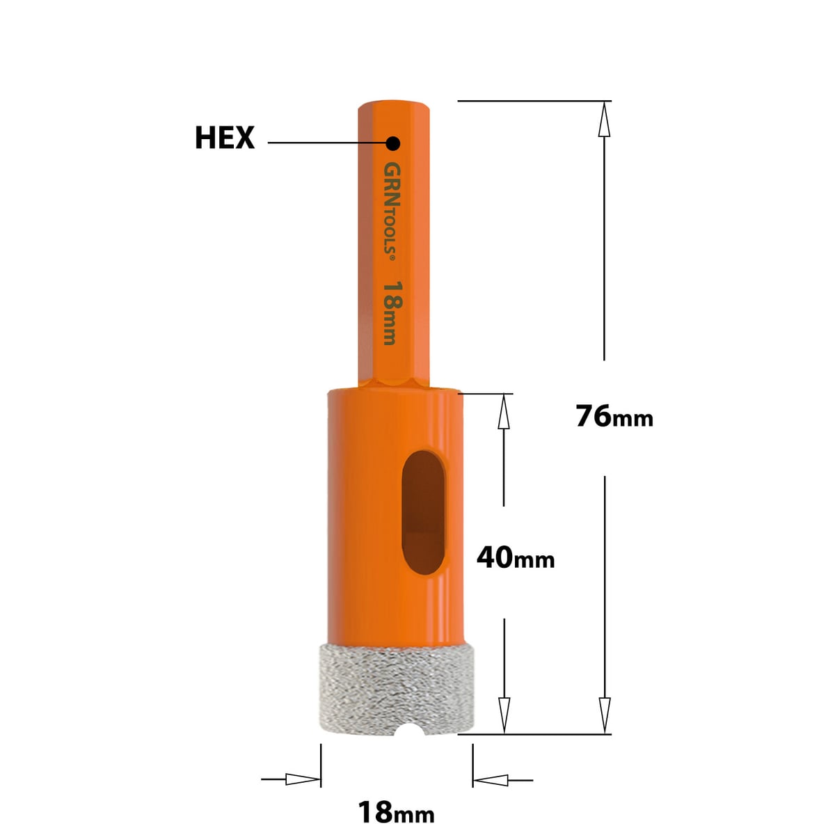Gatzaag voor extreem harde materialen D=18mm
