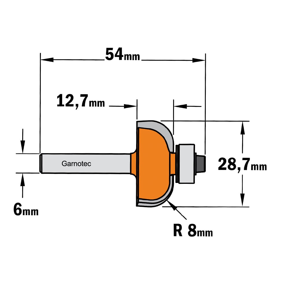 Bolle radiusfrees met kogellager, HW