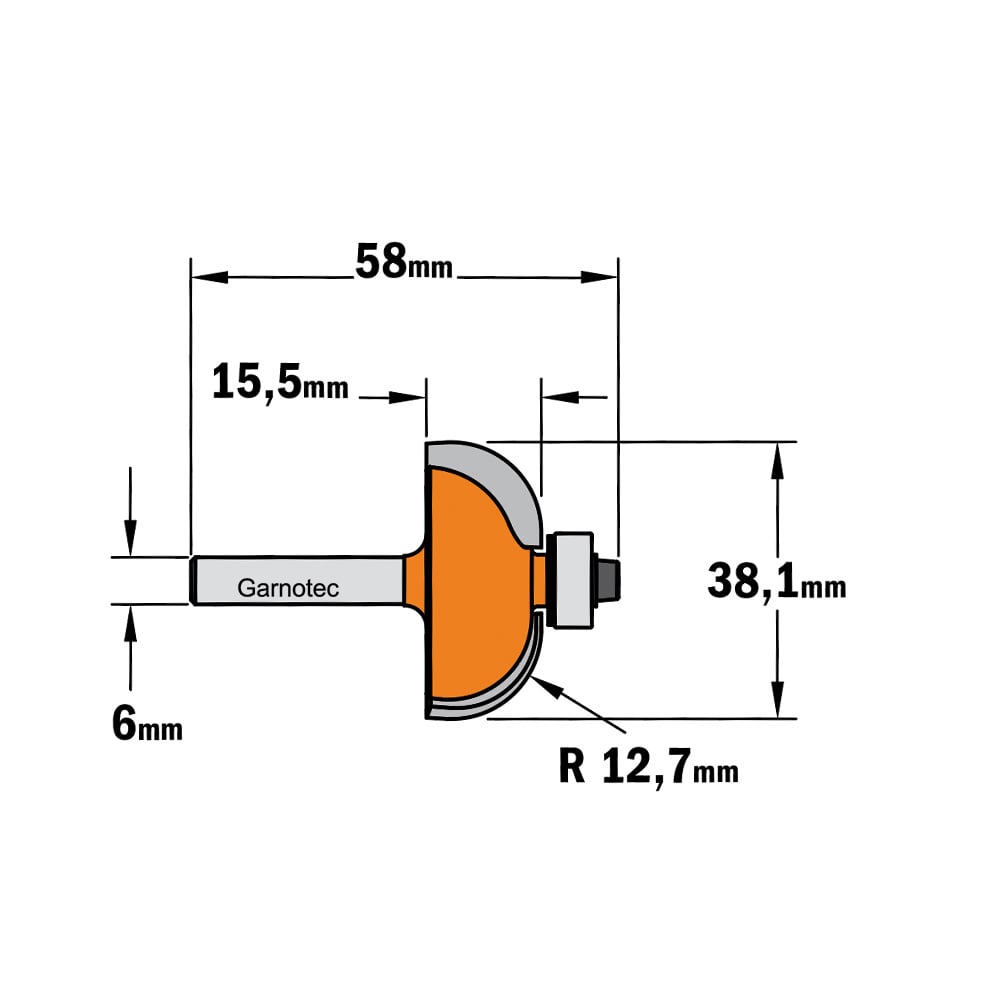 Bolle radiusfrees met kogellager, HW