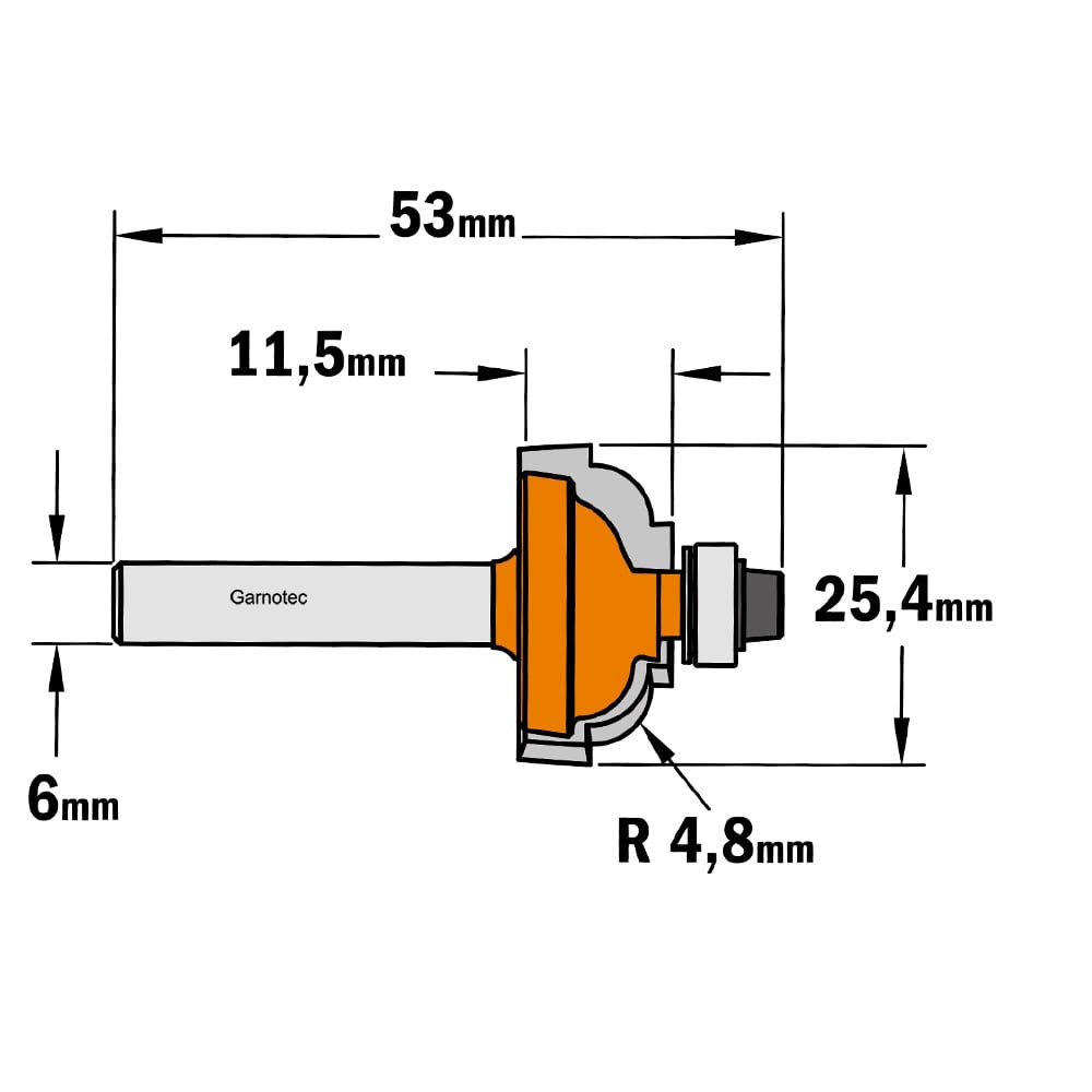 Bolle radiusfrees met kogellager, HW
