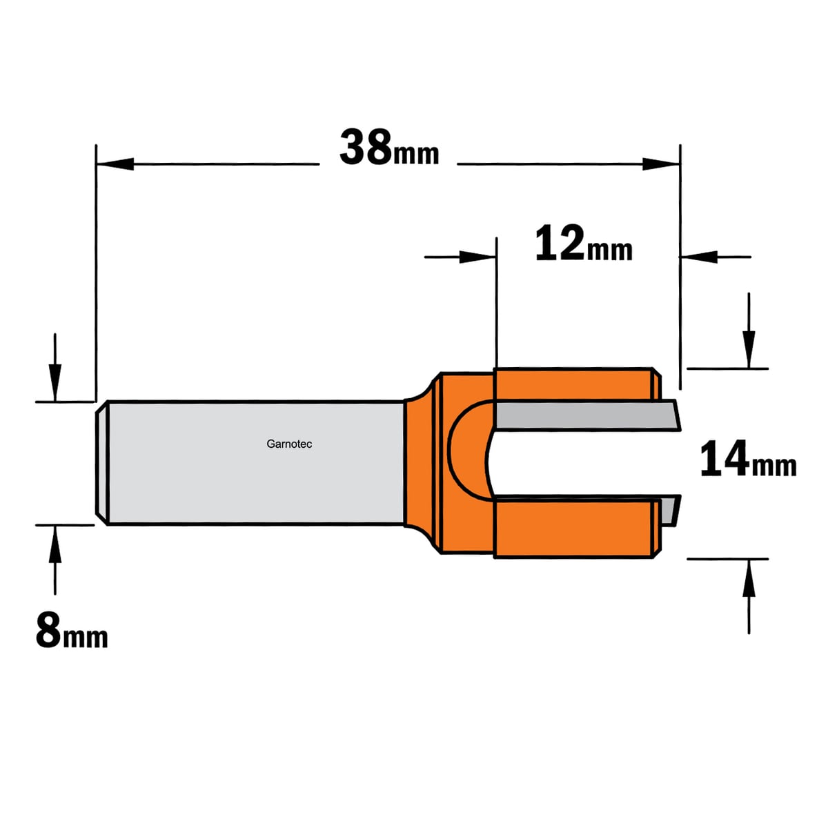 Sponning- en kantenfrees met schuine snijkoppen, HW