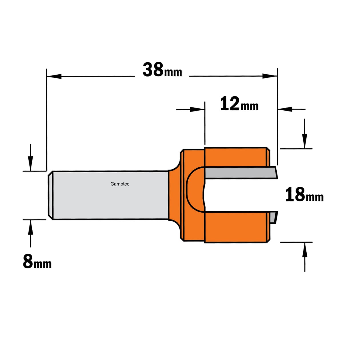 Sponning- en kantenfrees met schuine snijkoppen, HW