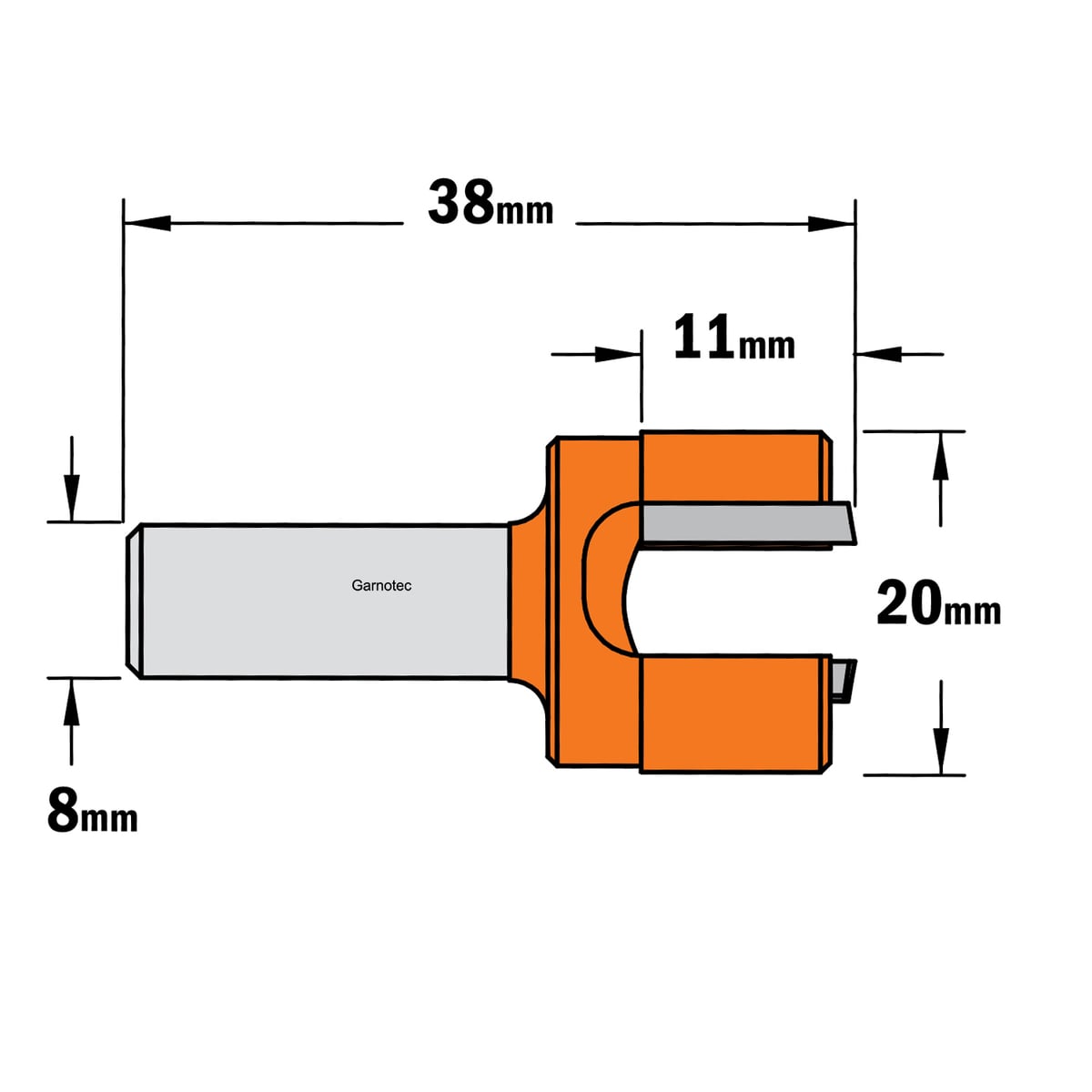 Sponning- en kantenfrees met schuine snijkoppen, HW