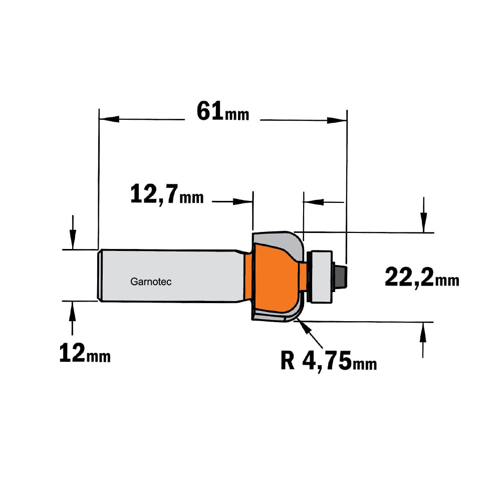 Bolle radiusfrees met kogellager, HW