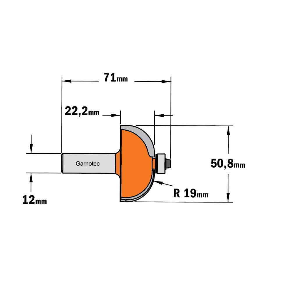Bolle radiusfrees met kogellager, HW