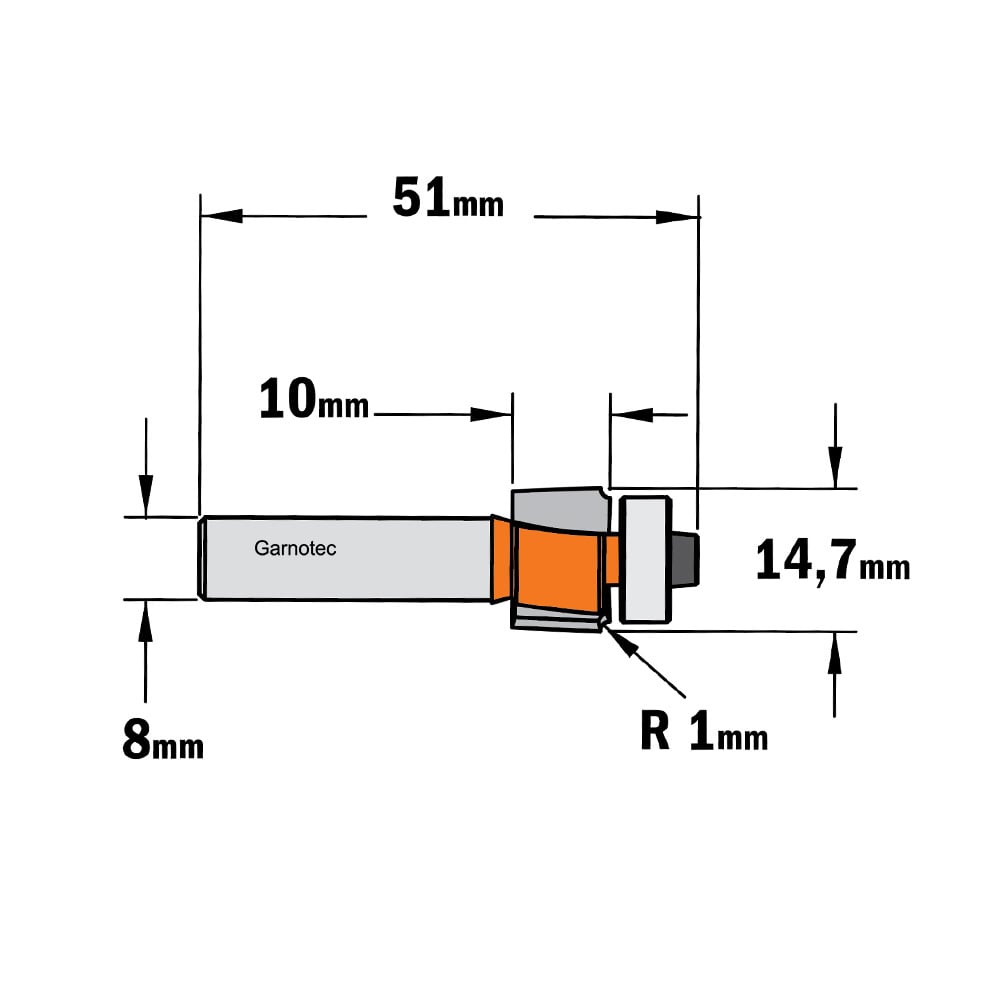 Holle radiusfrees zonder opstaande kant, HW