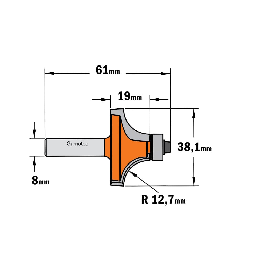 Holle radiusfrees zonder opstaande kant, HW