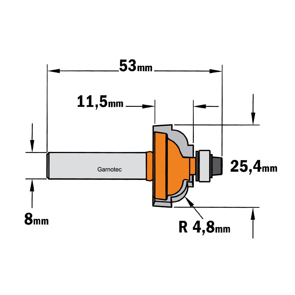 Bolle radiusfrees met kogellager, HW