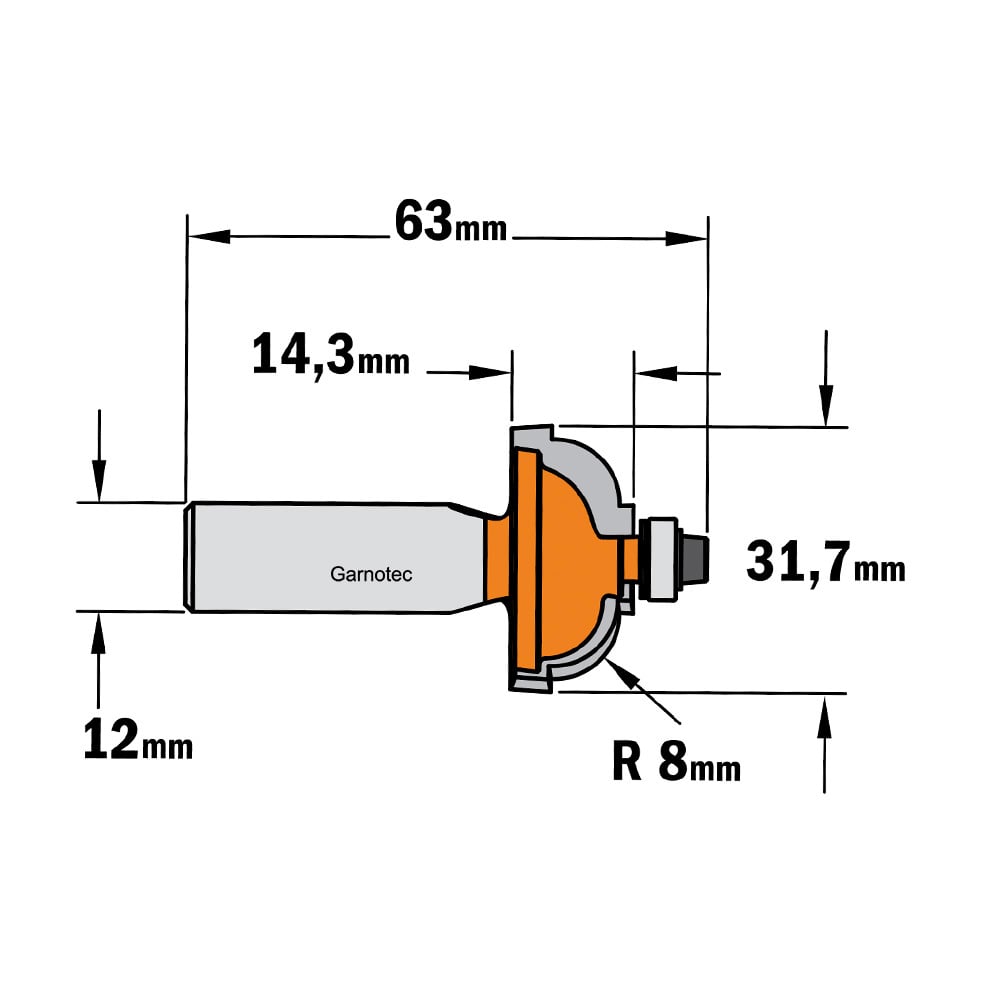 Bolle radiusfrees met kogellager, HW
