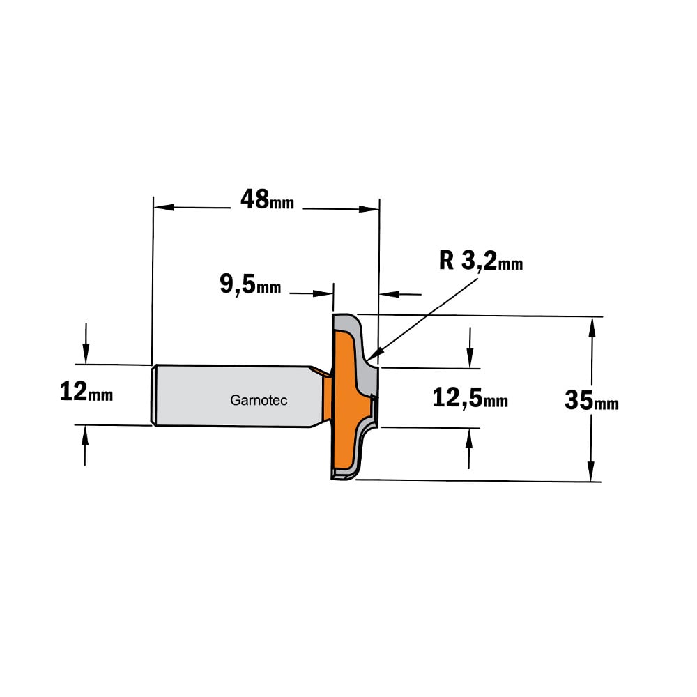 Horizontale bossingfrees zonder kopse lager, HW