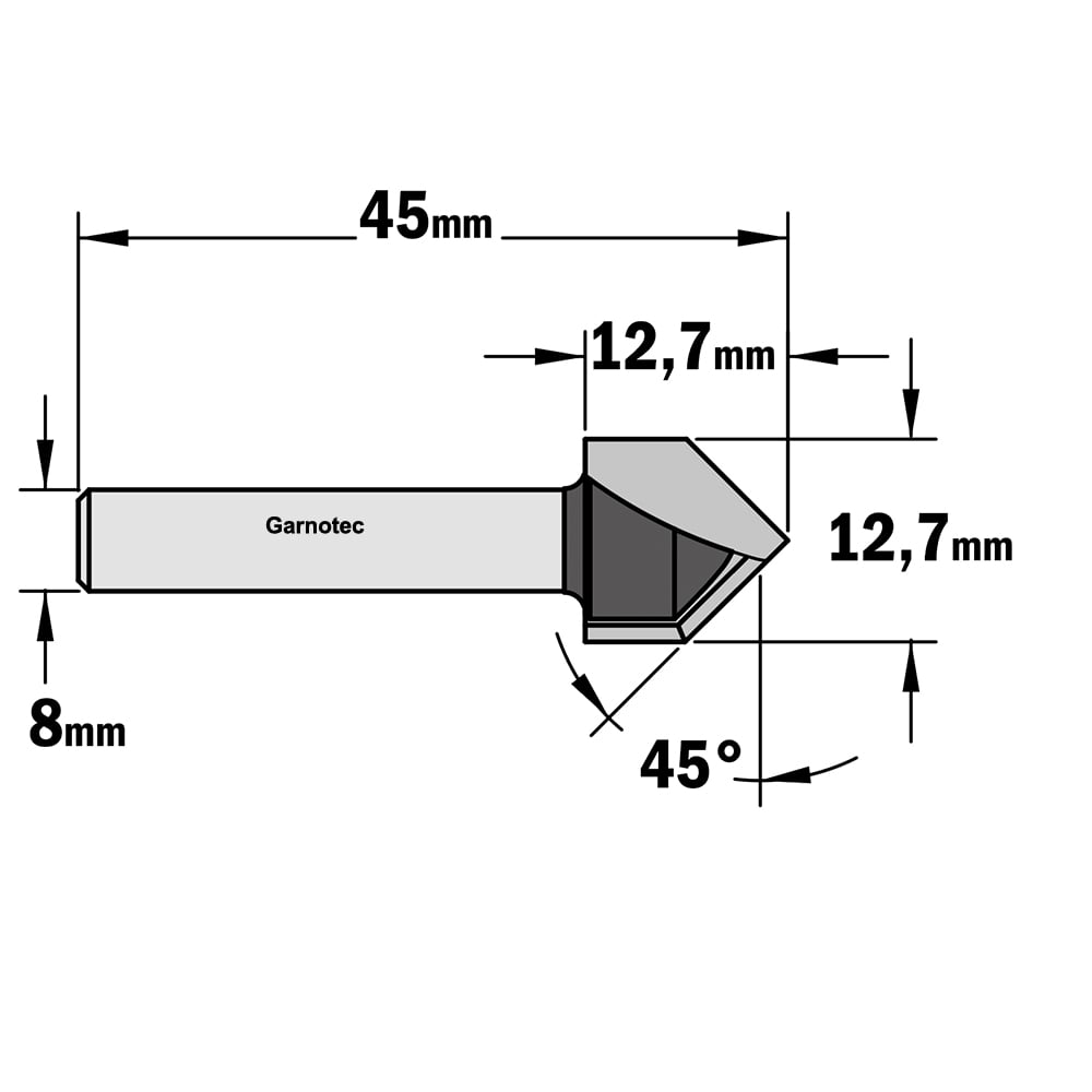 V-groeffrees 90° (contractor), HW