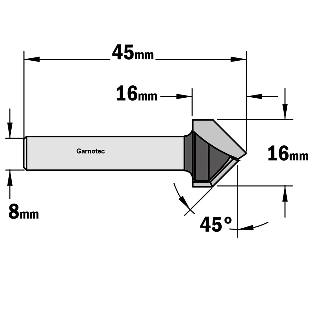 V-groeffrees 90° (contractor), HW