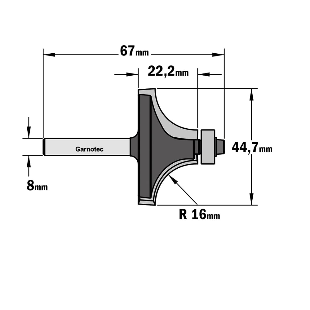 Afrondfrees met lager (contractor), HW