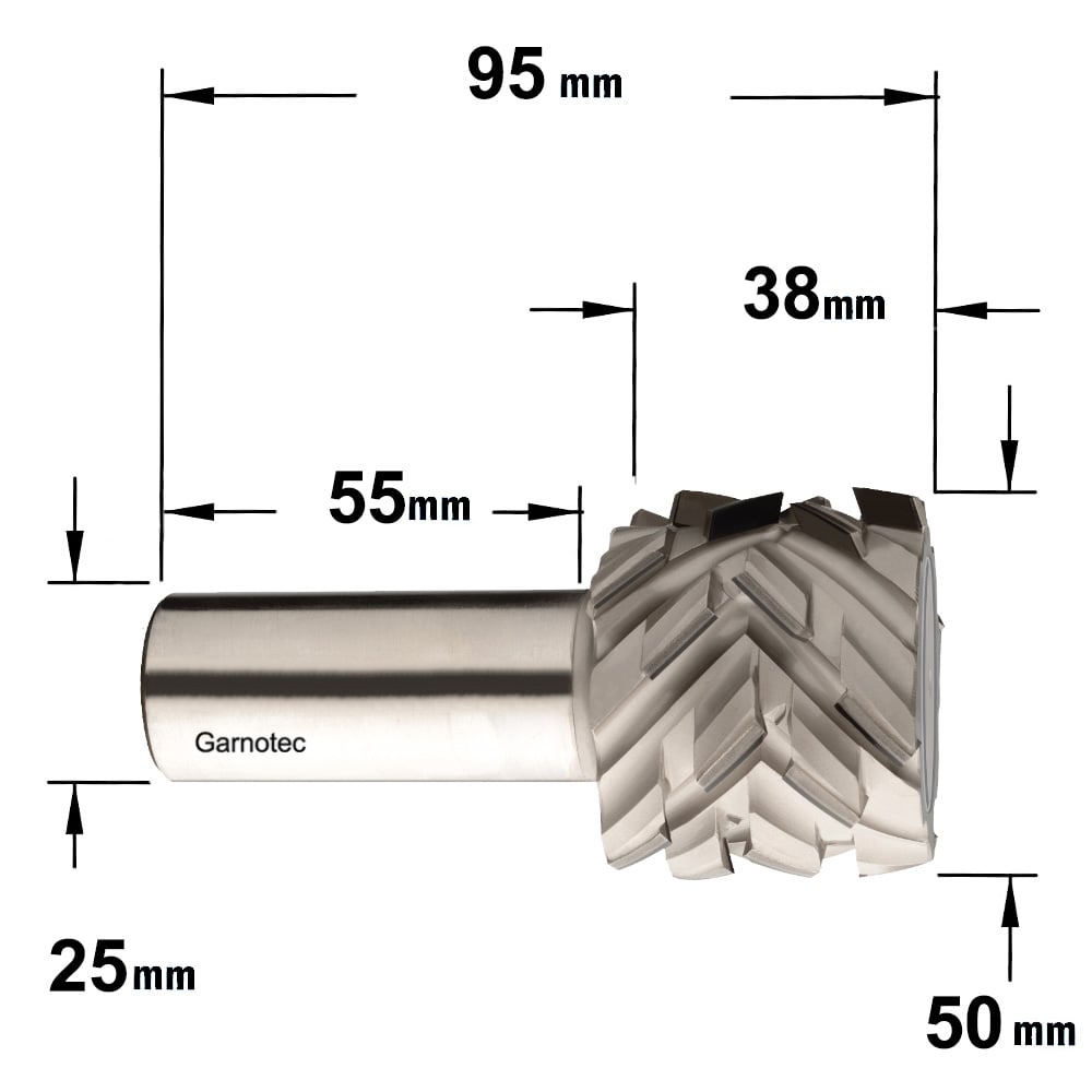 Diamant frees met 40° scherende snij-plaketten