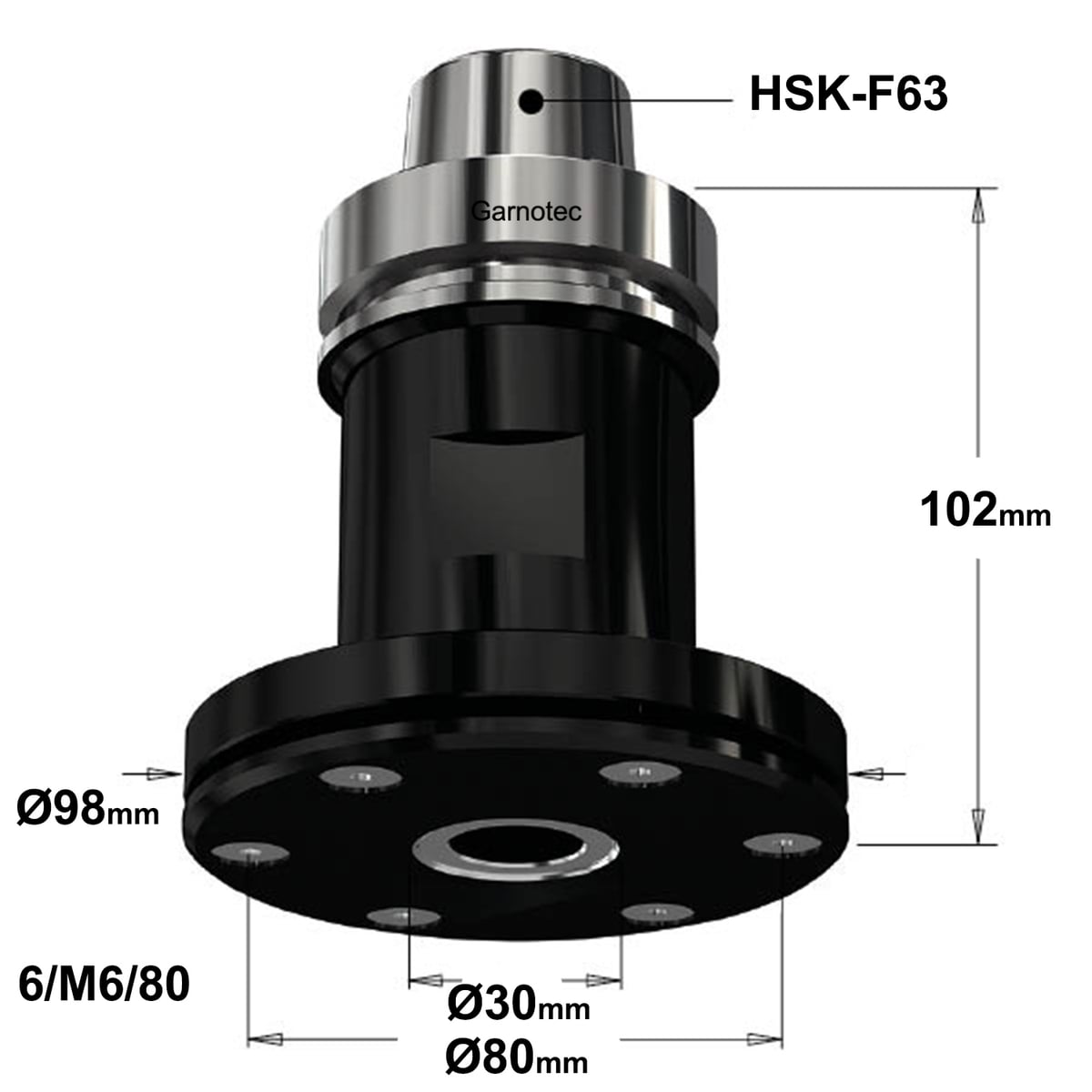 Precisie-zaaghouder met HSK-F63 kolf