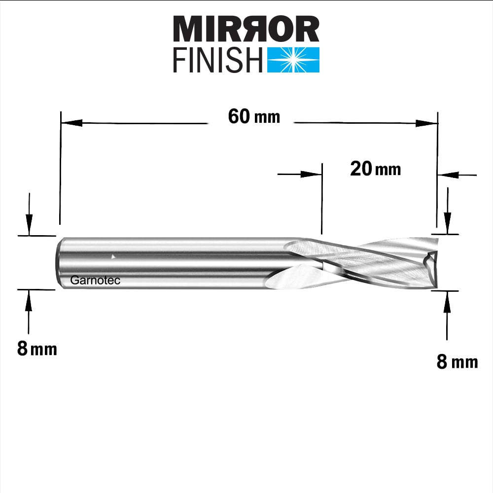 Spiraalfrees voor aluminium & PVC, HWM positive snijhoek