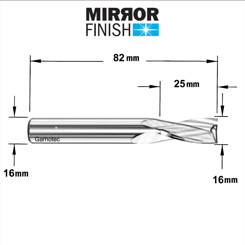 Spiraalfrees voor aluminium & PVC, HWM positive snijhoek
