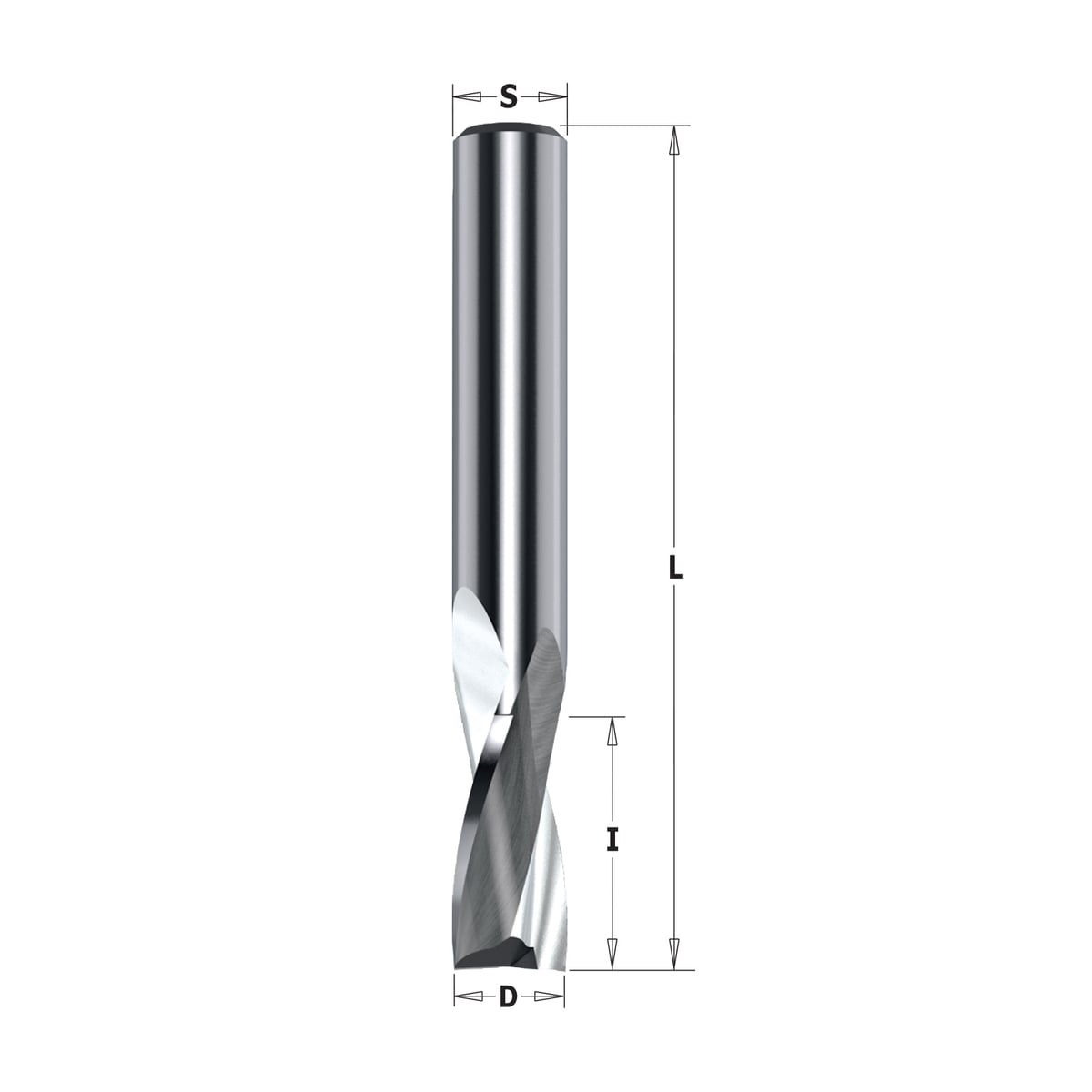 Spiraalfrees voor aluminium & PVC, HWM positive snijhoek