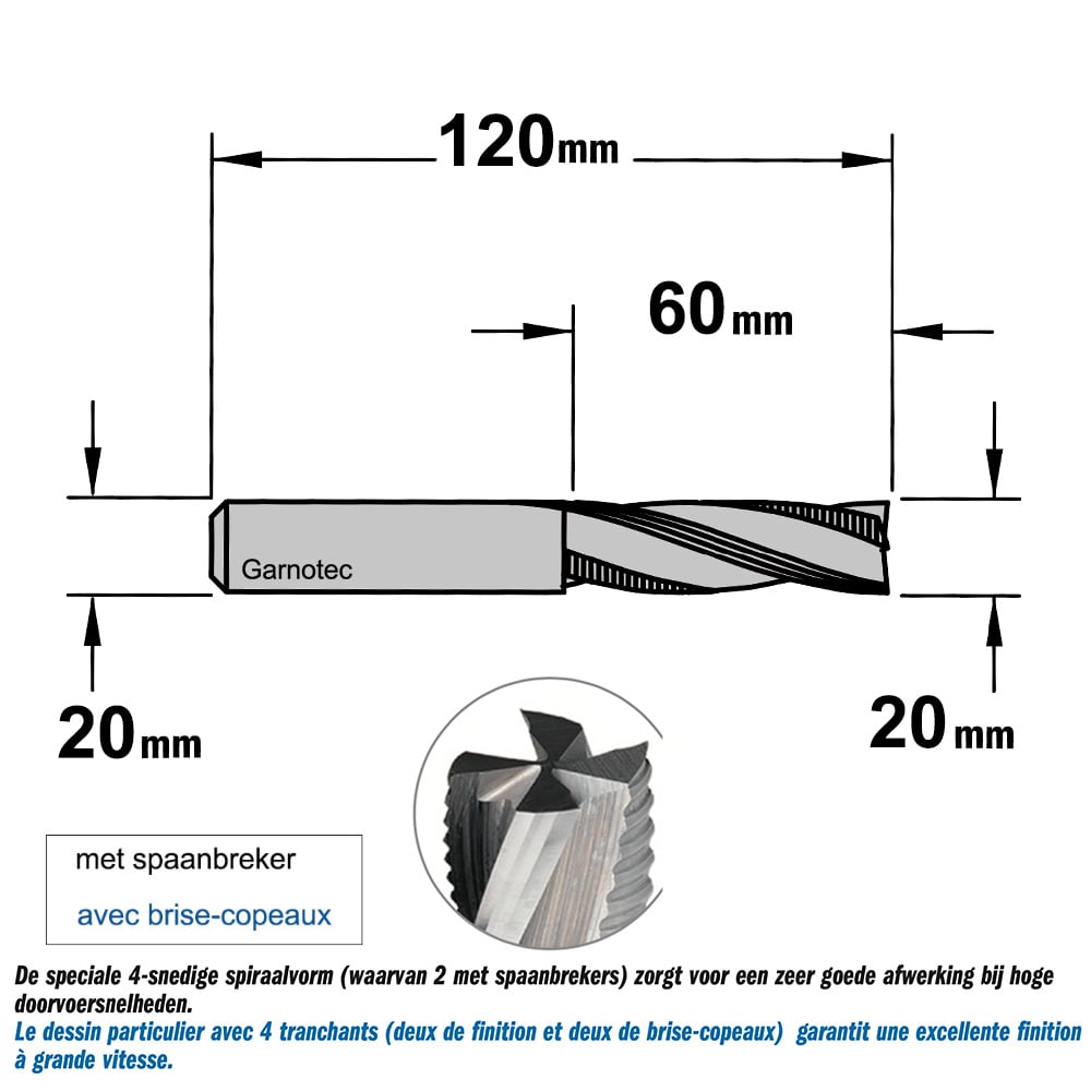 Gecombineerde positieve spiraal - en schrobfrees, HWM