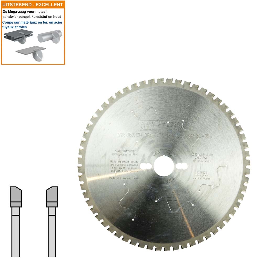 Multi-cirkelzaagblad met hardmetalen tanden