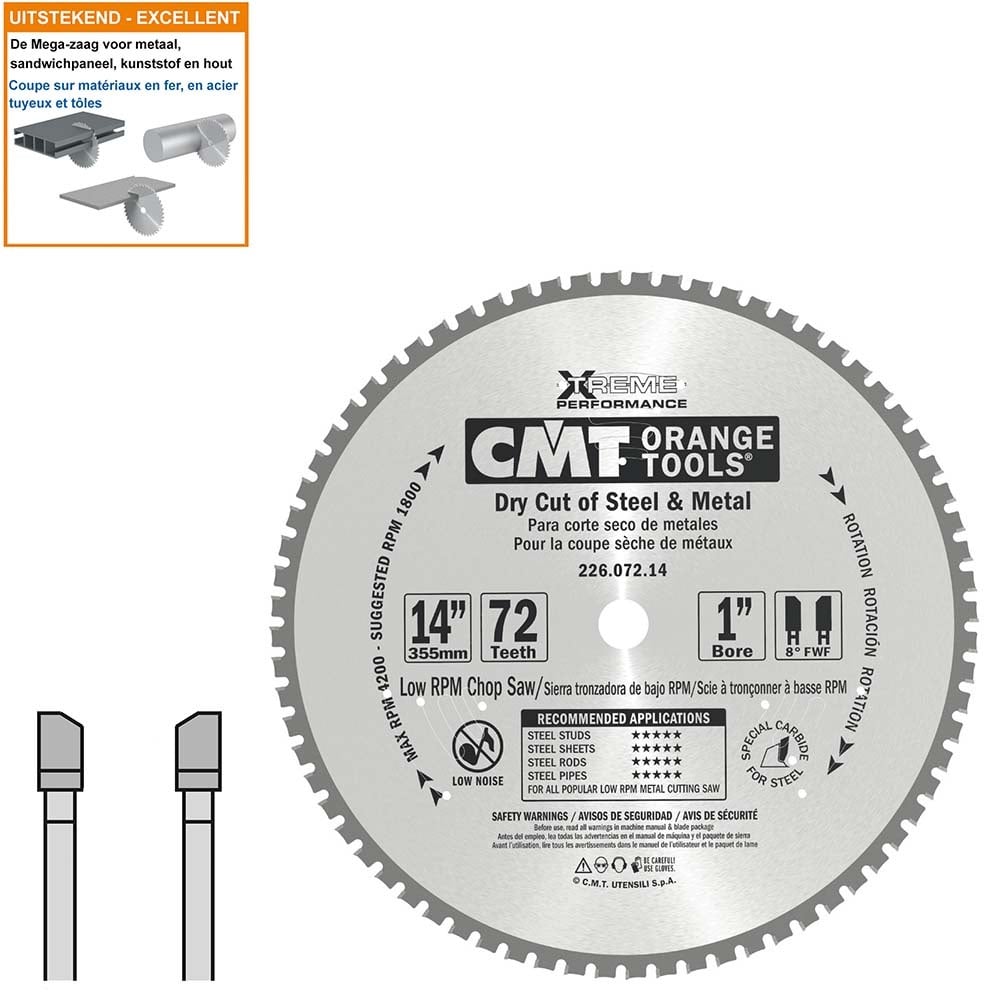 Multi-cirkelzaagblad met hardmetalen tanden