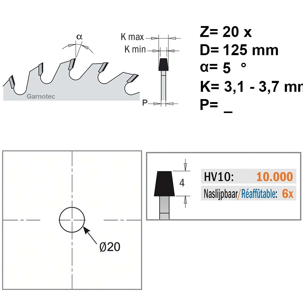 Conische voorritszaag met diamanten tanden
