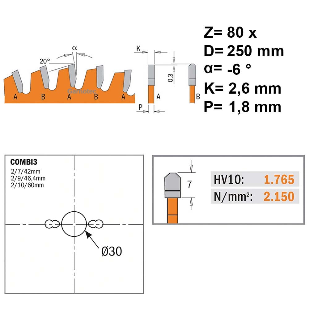 Dun zaagblad voor non-ferro metalen en hard materiaal