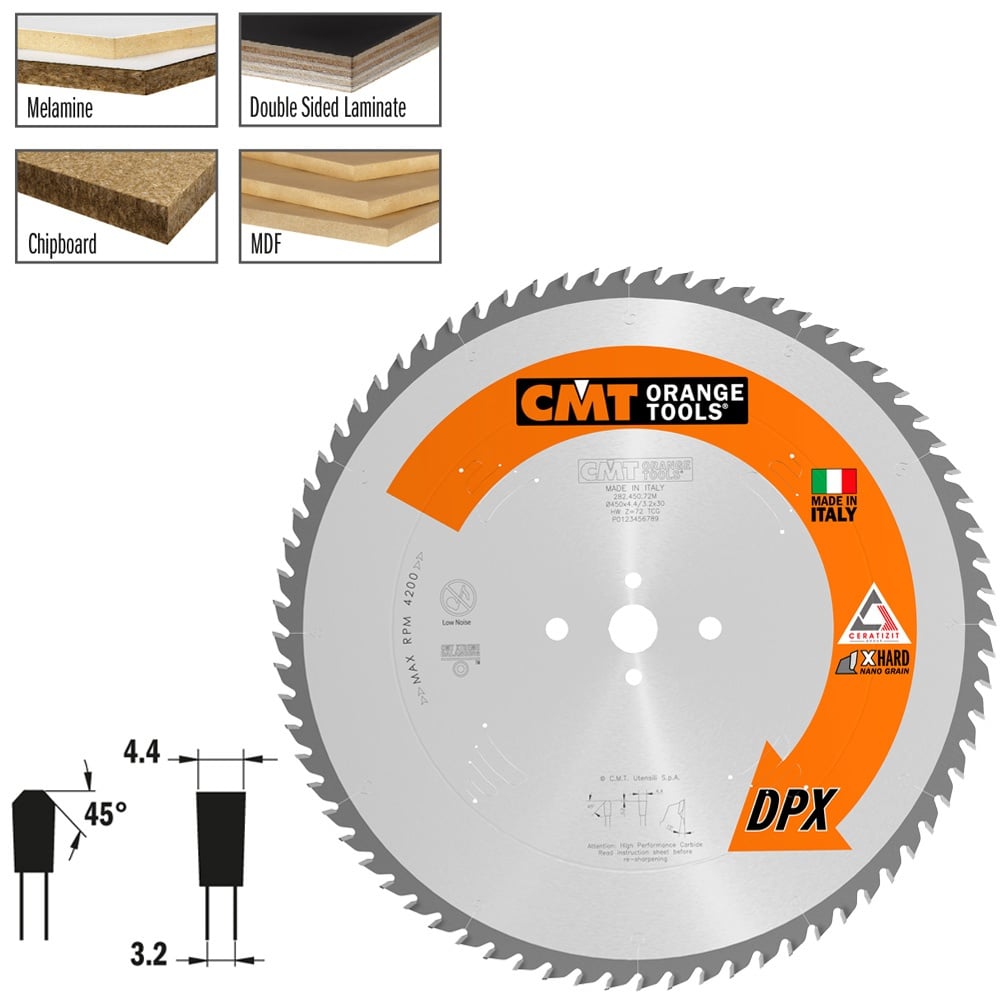 Plaatzaagblad met DPX hardmetalen tanden