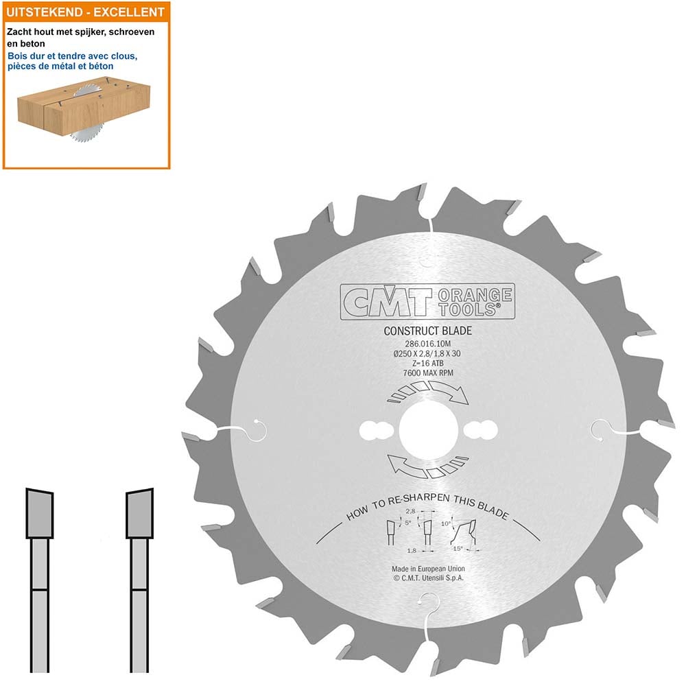 Bouw schulpzaag met hardmetalen tanden