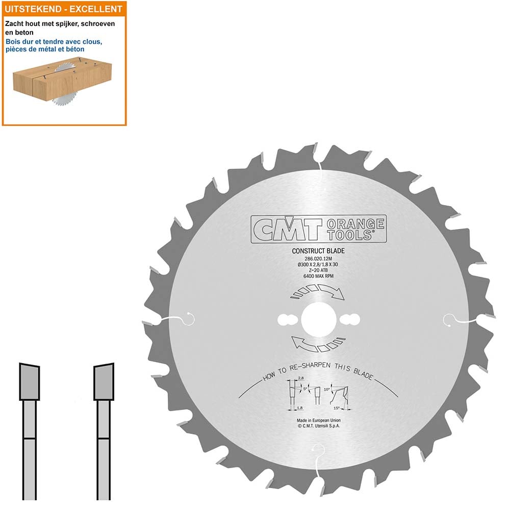 Bouw schulpzaag met hardmetalen tanden
