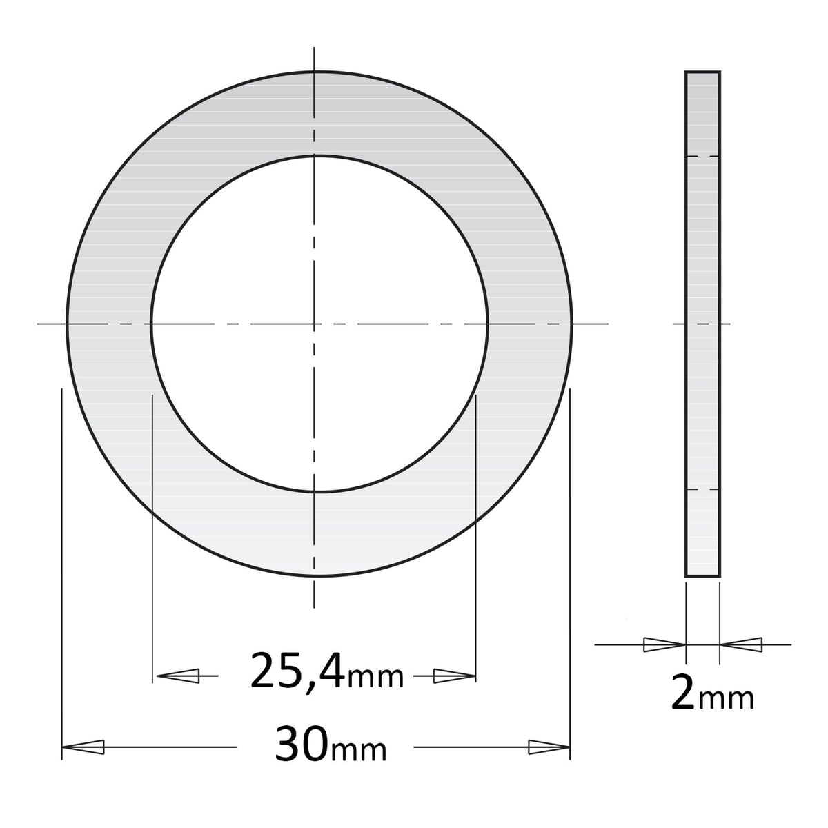 Reductiering voor zaagblad van asgat 30 naar 25,4mm