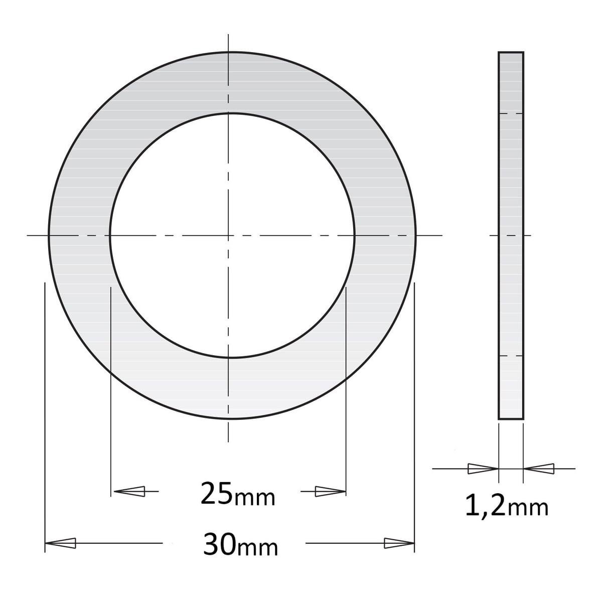 Reductiering voor zaagblad van asgat 30 naar 25mm, CMT