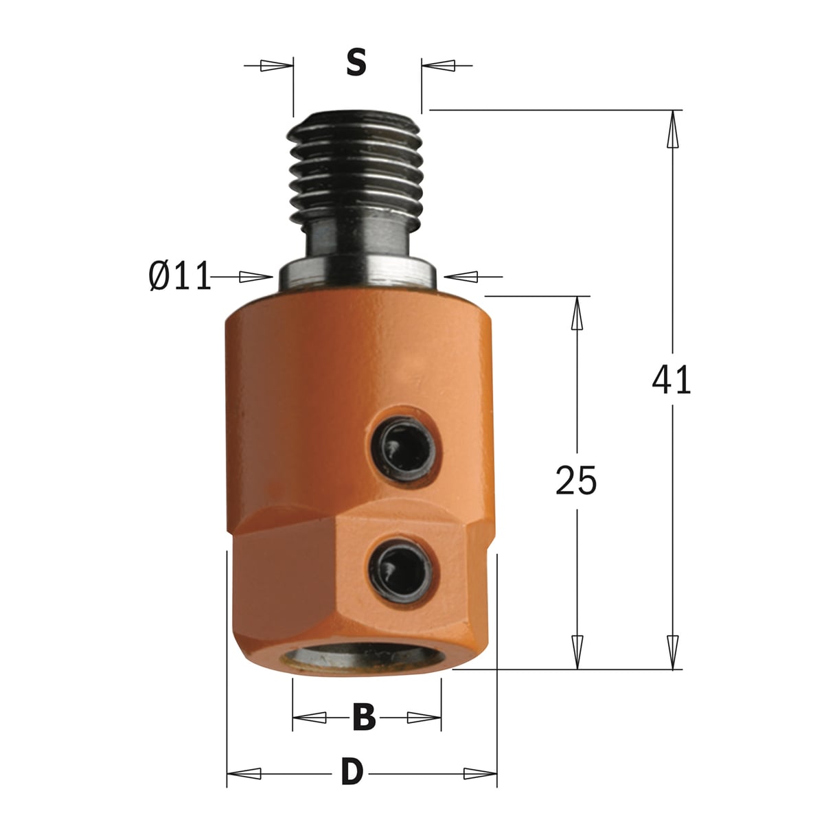 Boorhouder met centreer 11x4 mm, links