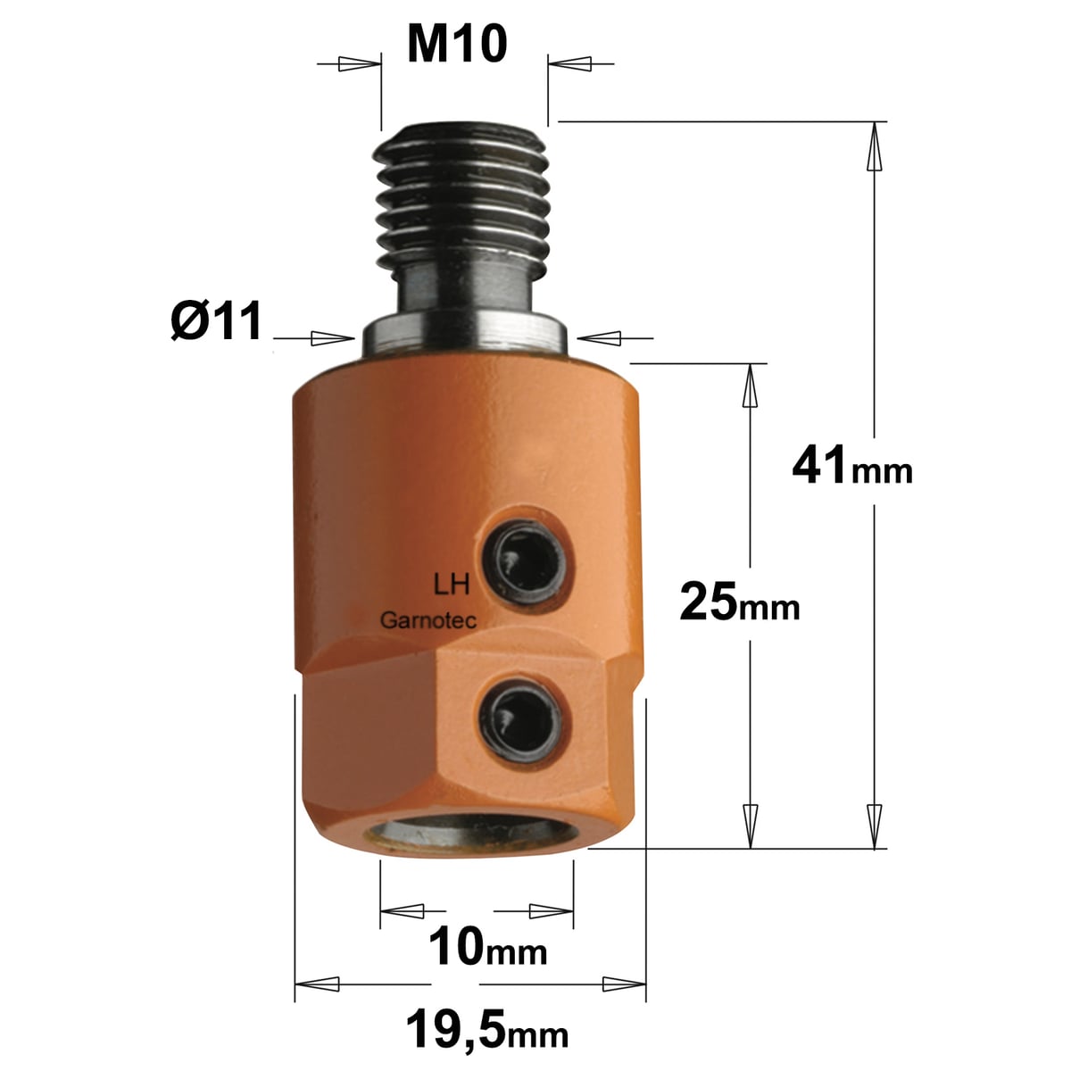 Boorhouder met centreer 11x4 mm, links