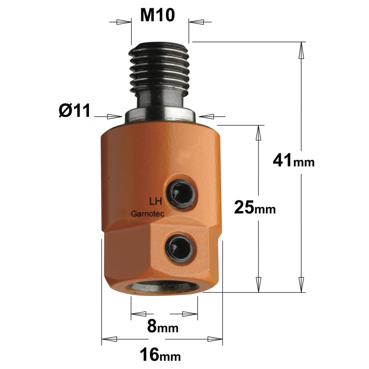 Boorhouder met centreer 11x4 mm, links