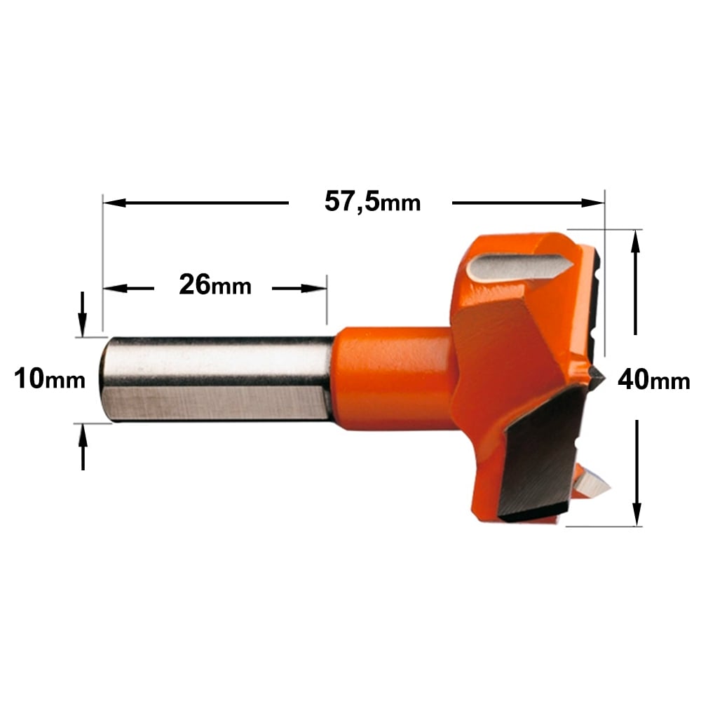 Cilinderkopboor D=40, links