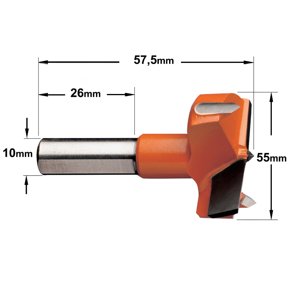 Cilinderkopboor D=55, links