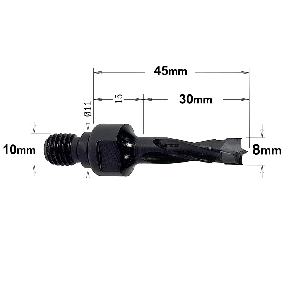 Drevelboor met draadaansluiting 11×4 mm, rechts