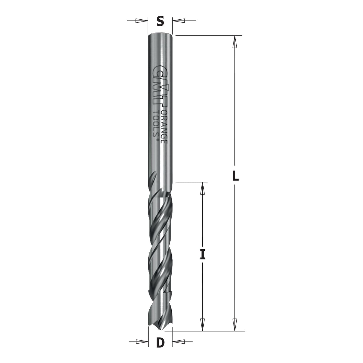 Spiraalboor, negatief geslepen voorsnijders, rechts