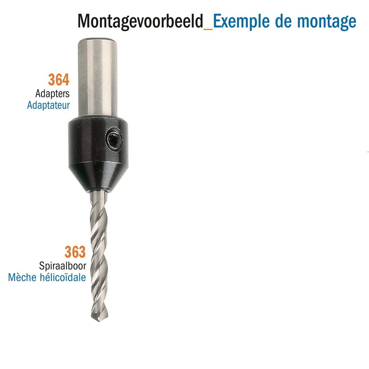 Adapter met opspanschroef