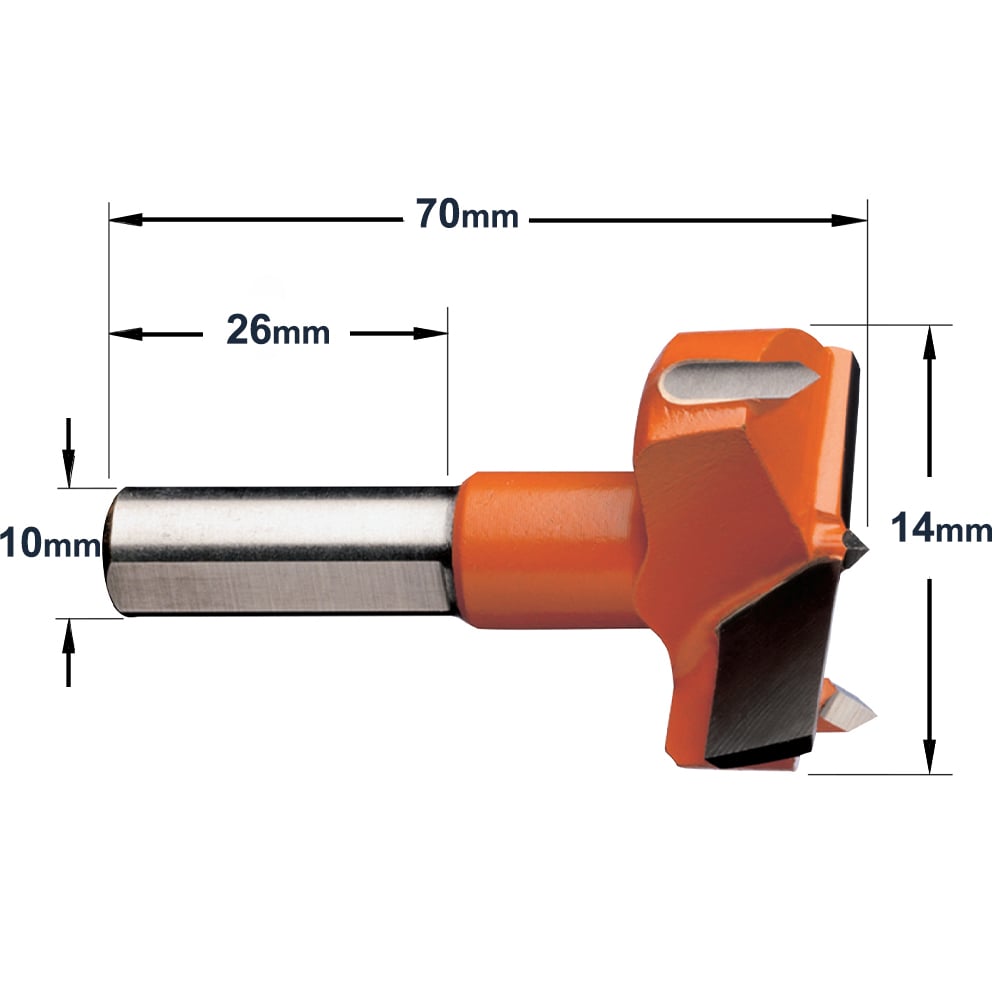 Cilinderkopboor D=14, links