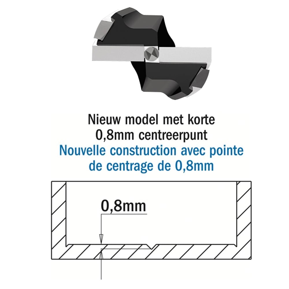 Cilinderkopboor D=18, rechts