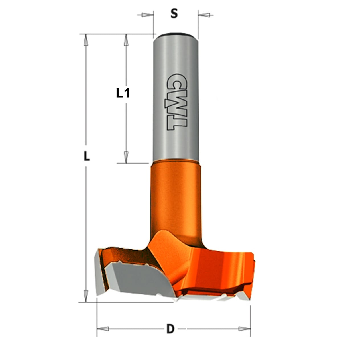 Cilinderkopboor D=25, links