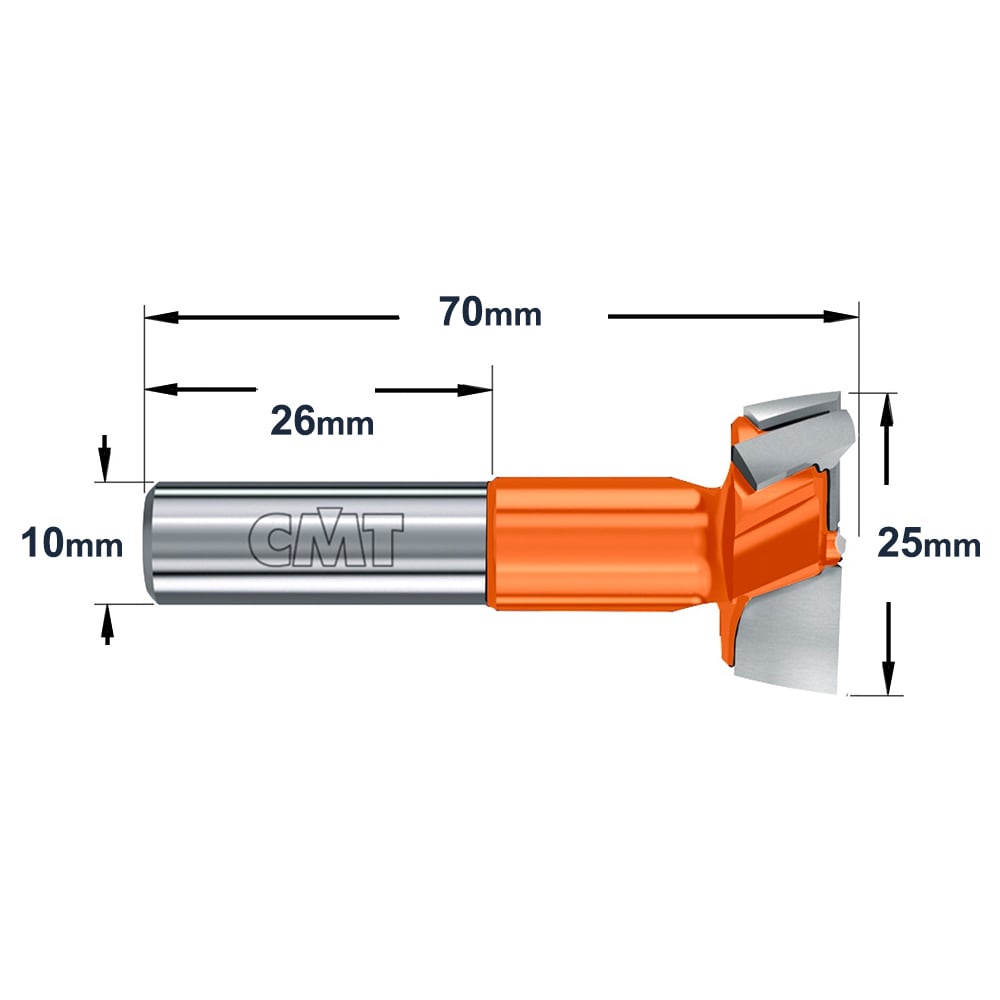 Cilinderkopboor D=25, links