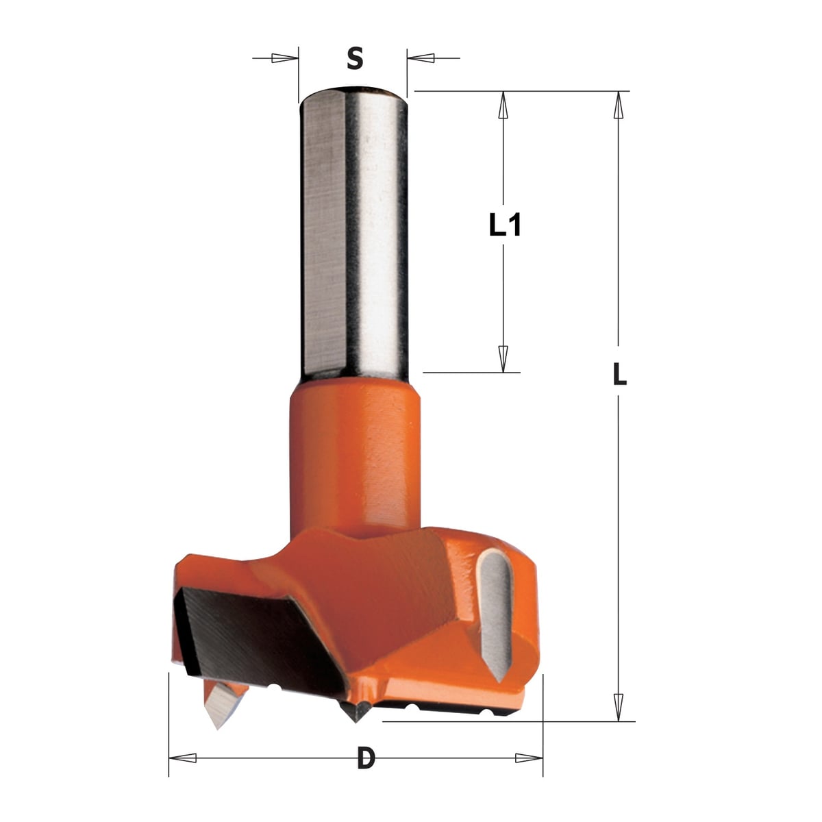 Cilinderkopboor D=40, links