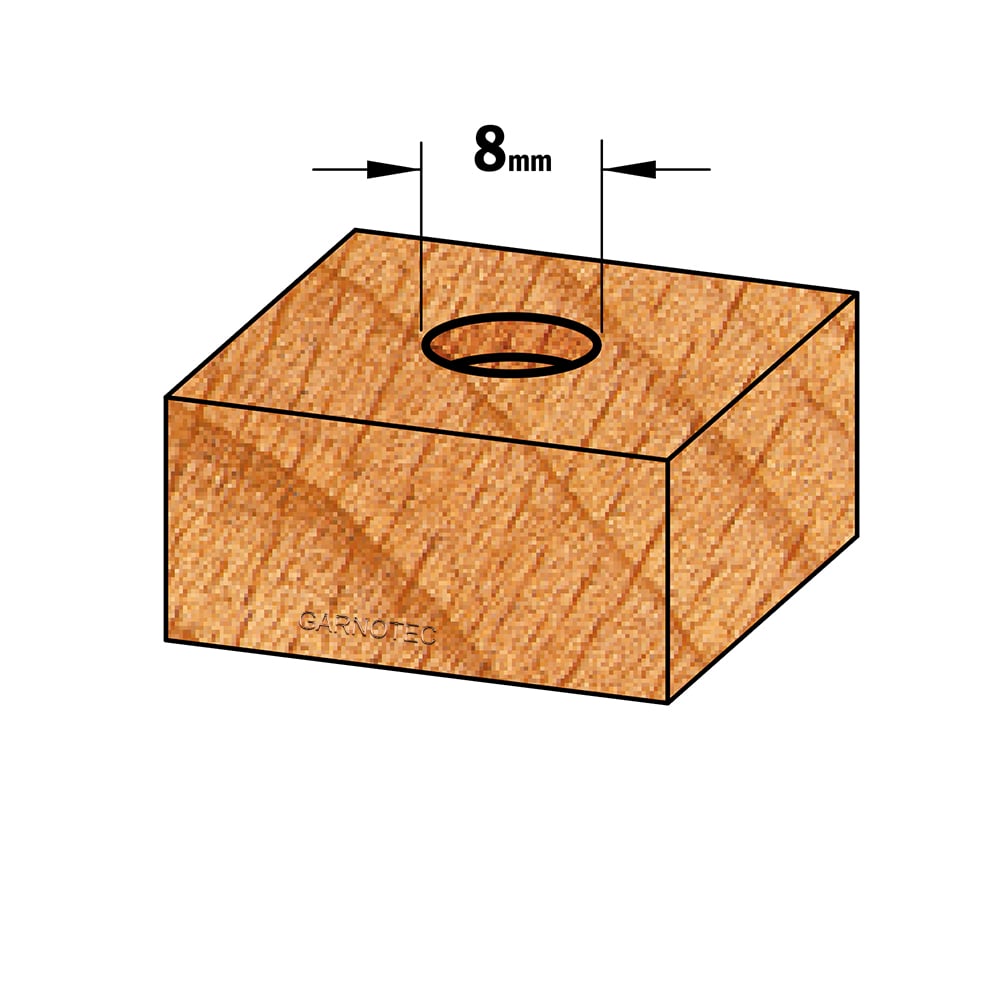 Cilinderkopboor D=8, rechts