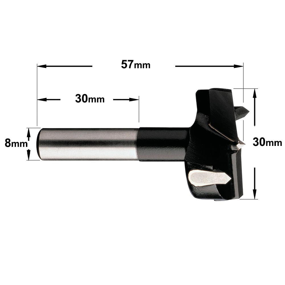 Cilinderkopboor D=30, rechts